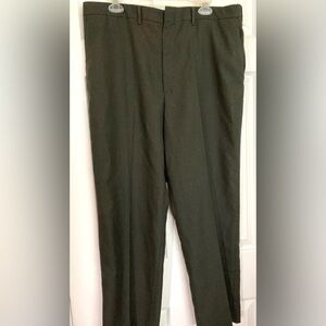 Hagar mens pants 37/29 polyester pants flat front tapered legs dark gray pants